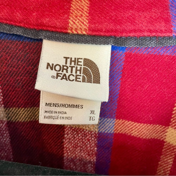 The North Face Red and Blue Plaid Casual Shirt - Picture 2 of 6
